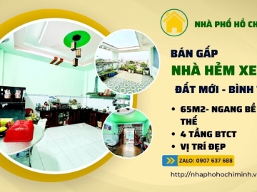 Bán Nhà Hẻm Xe Hơi Đất Mới Bình Tân, Nhà 4 Tầng, Ngang Lớn Bề Thế